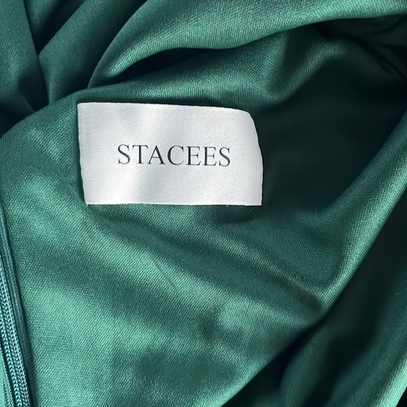 Stacees// New w/ Tag! Wedding prom winterball Dress Size 4 dark green sparkle - Picture 9 of 12